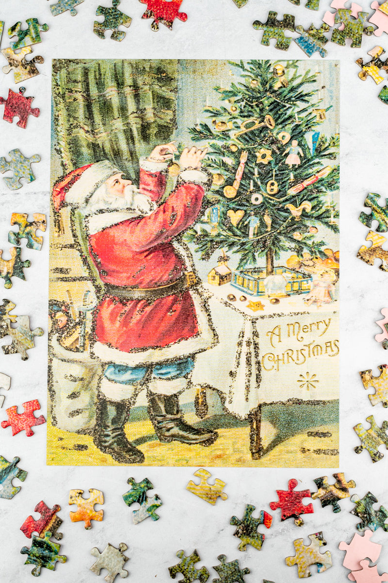 John Derian Santa Trims the Tree 1,000 Piece Puzzle, image 2 of 5