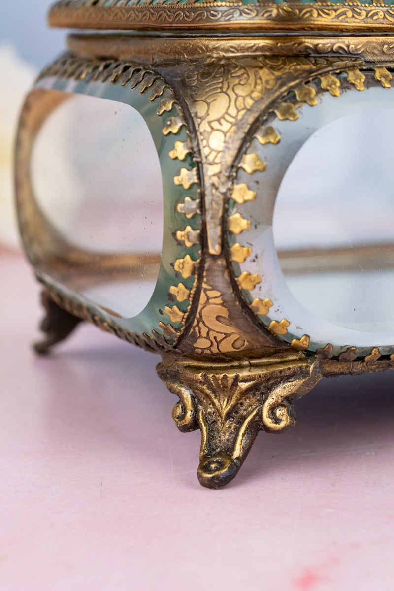 Rectangular Beveled Glass Jewelry Box