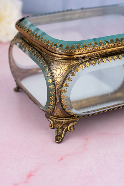 Rectangular Beveled Glass Jewelry Box