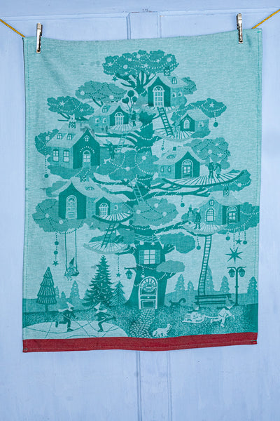 Le Village des Enfants Holiday Tea Towel