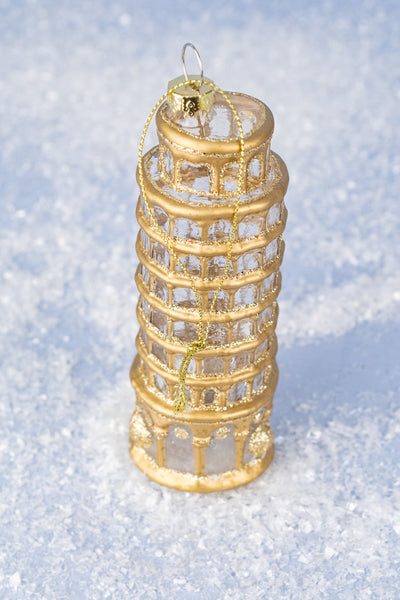 Leaning Tower of Pisa Glass Ornament
