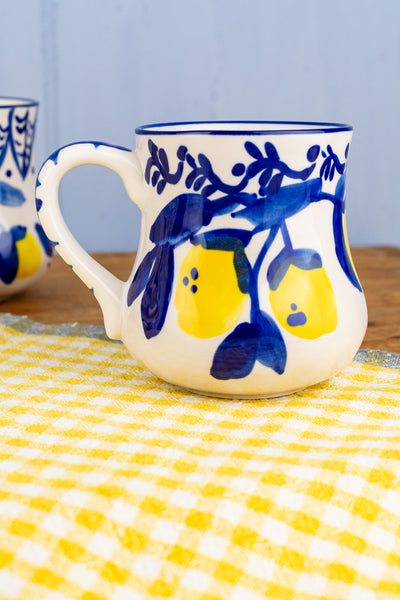 Lemon Stoneware Mugs - Set of 4