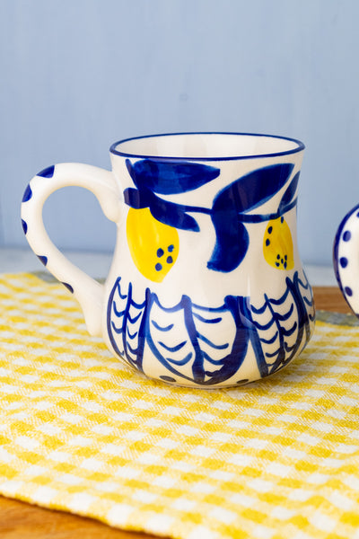 Lemon Stoneware Mugs - Set of 4
