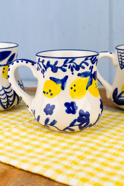 Lemon Stoneware Mugs - Set of 4