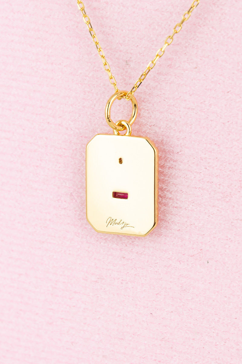 French Love Medal Charm Gold Necklace