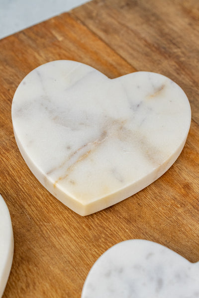 Marble Heart Coasters - Set of 4
