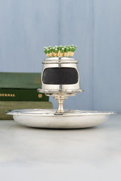 Antique English Silverplate Langham Hotel Match Stand