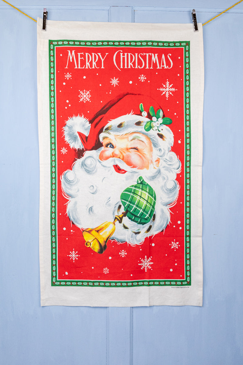 Merry Christmas Santa Claus Tea Towel, image 1 of 5