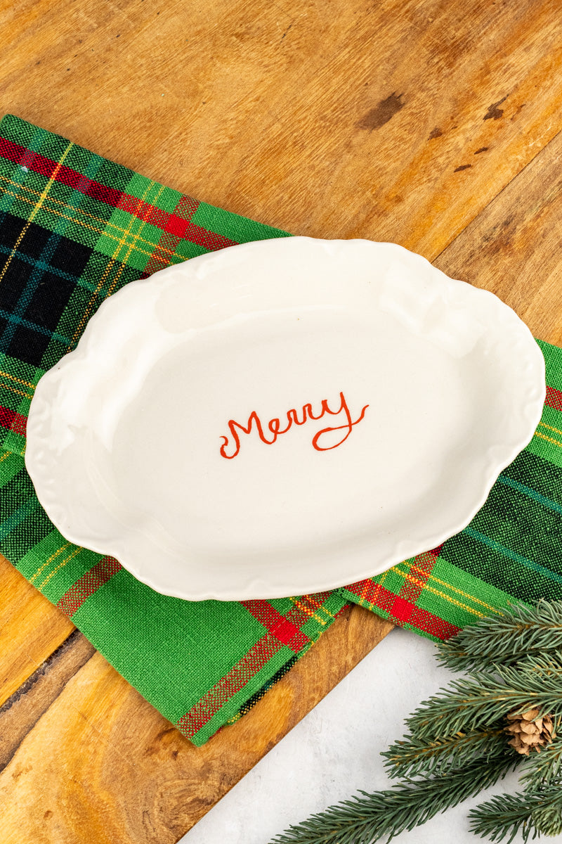 Merry Scalloped Presentation Plate, image 1 of 5