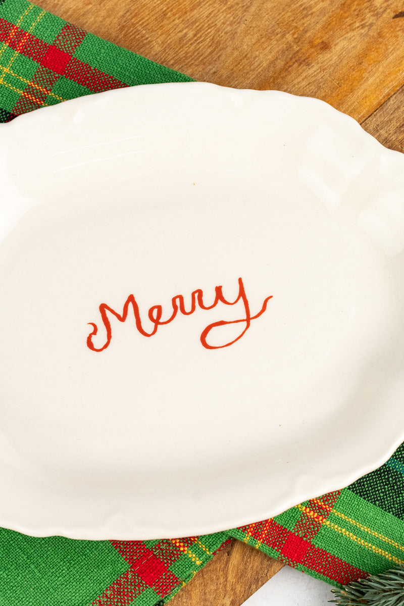 Merry Scalloped Presentation Plate, image 2 of 5