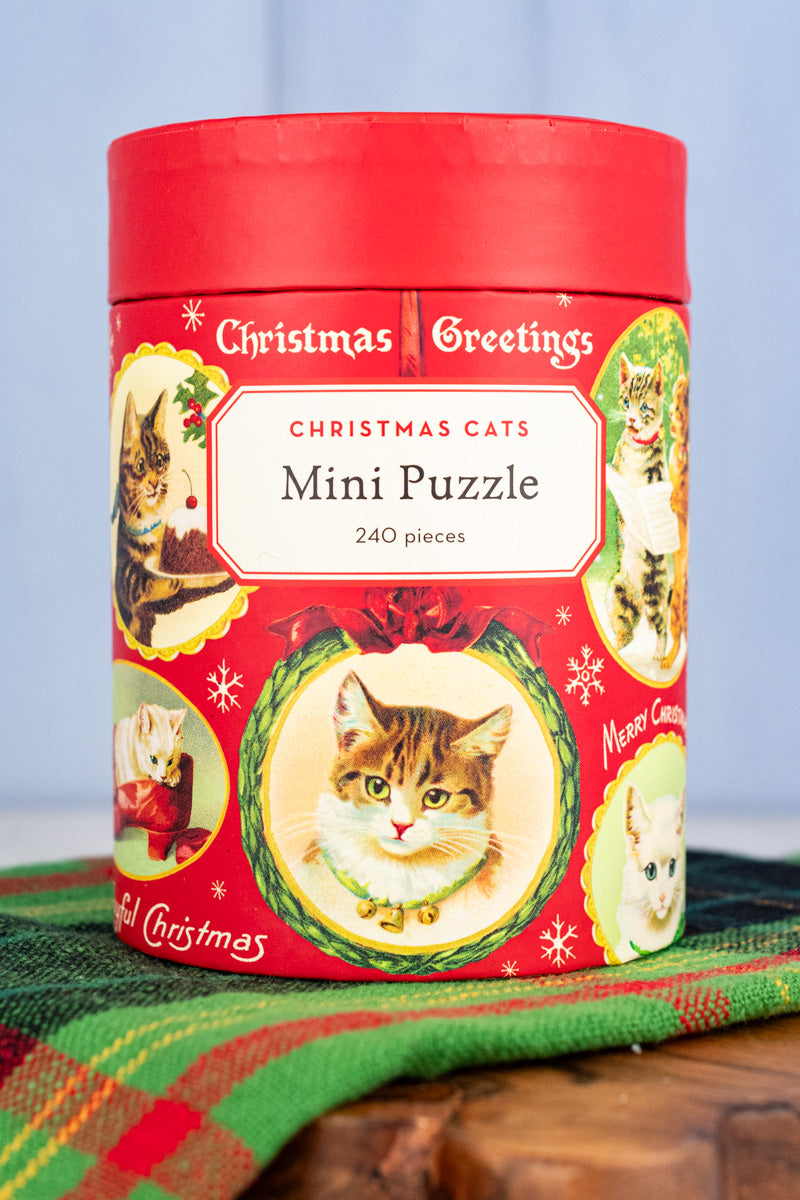 240-piece Cat Christmas Greetings Mini Jigsaw Puzzle, image 1 of 5