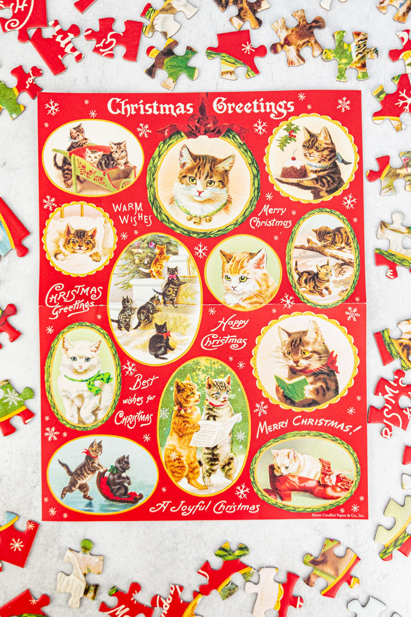 240-piece Cat Christmas Greetings Mini Jigsaw Puzzle, image 2 of 5