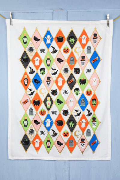 Monster Mash Argyle Tea Towel