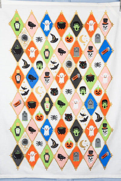 Monster Mash Argyle Tea Towel