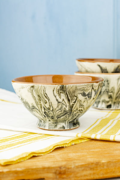 Moroccan Marbleized Bowls - Noir/Black in 3 Sizes, Prices Vary