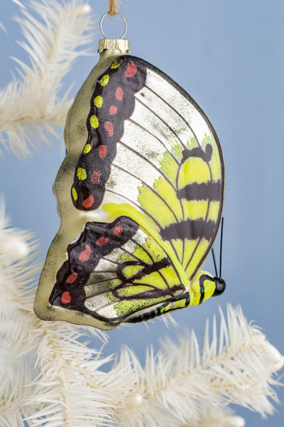 Handpainted Butterfly Glass Ornament