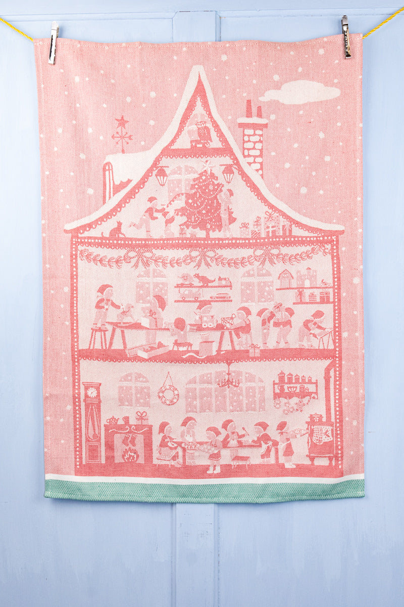 Moutet Santa's Workshop Tea Towel, image 1 of 5