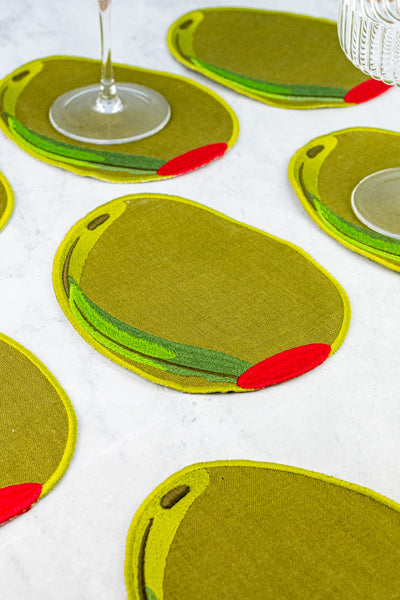 Olive Cocktail Mats - Set of 4