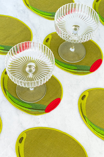 Olive Cocktail Mats - Set of 4