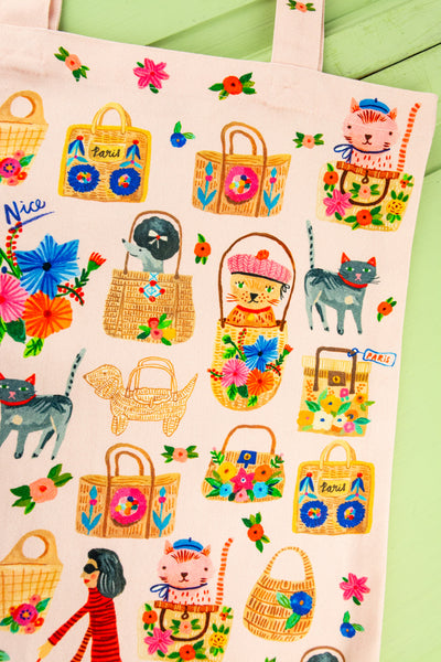 Oo-la-la French Cat Tote Bag