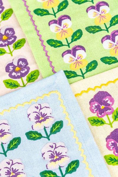 Pansy Cocktail Napkins - Set of 4