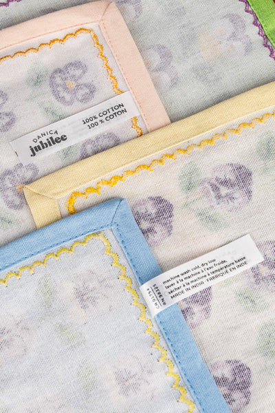 Pansy Cocktail Napkins - Set of 4