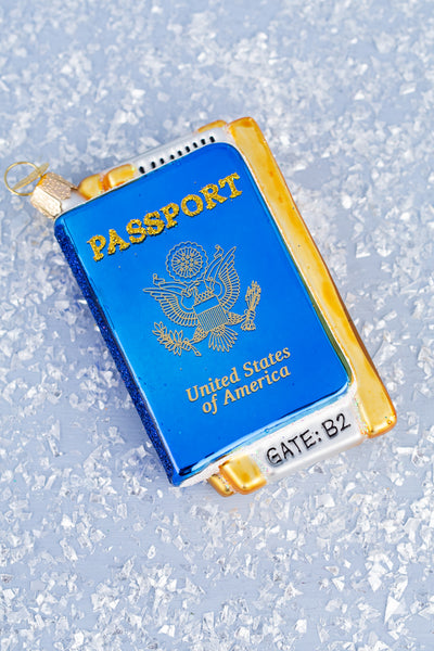 Passport Glass Ornament