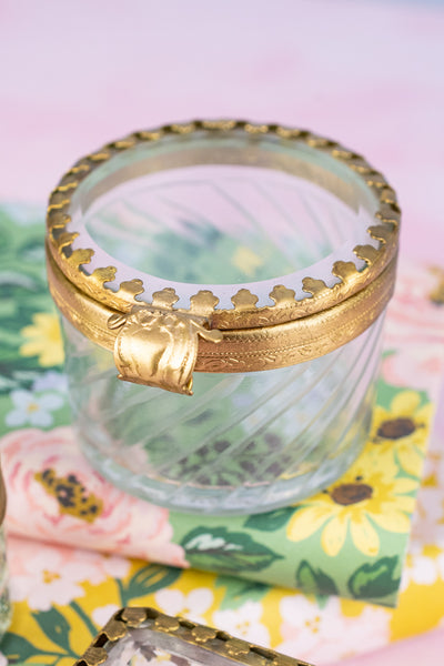 Petite Brass & Beveled Glass Box