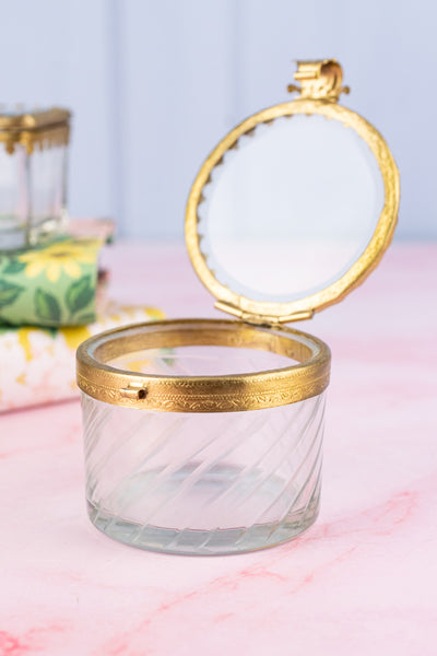 Petite Brass & Beveled Glass Box