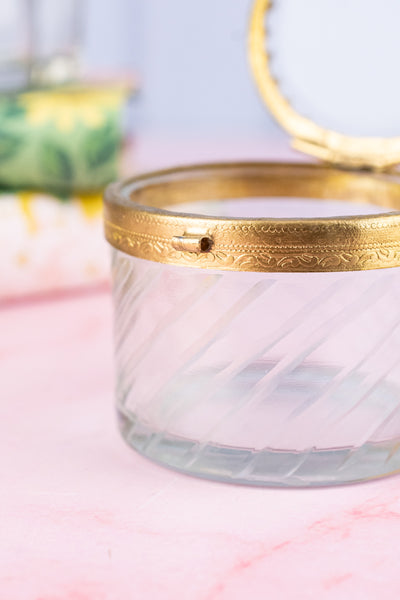 Petite Brass & Beveled Glass Box