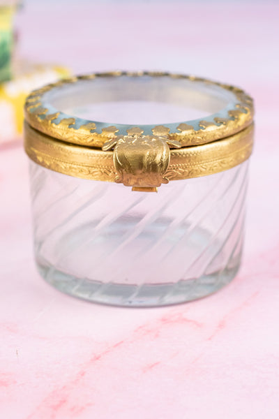 Petite Brass & Beveled Glass Box