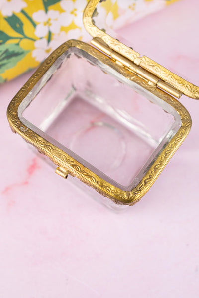 Petite Brass & Beveled Glass Box