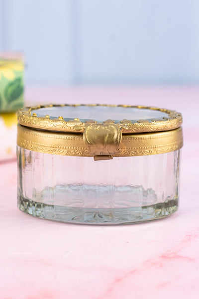 Petite Brass & Beveled Glass Box