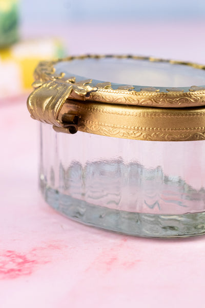 Petite Brass & Beveled Glass Box