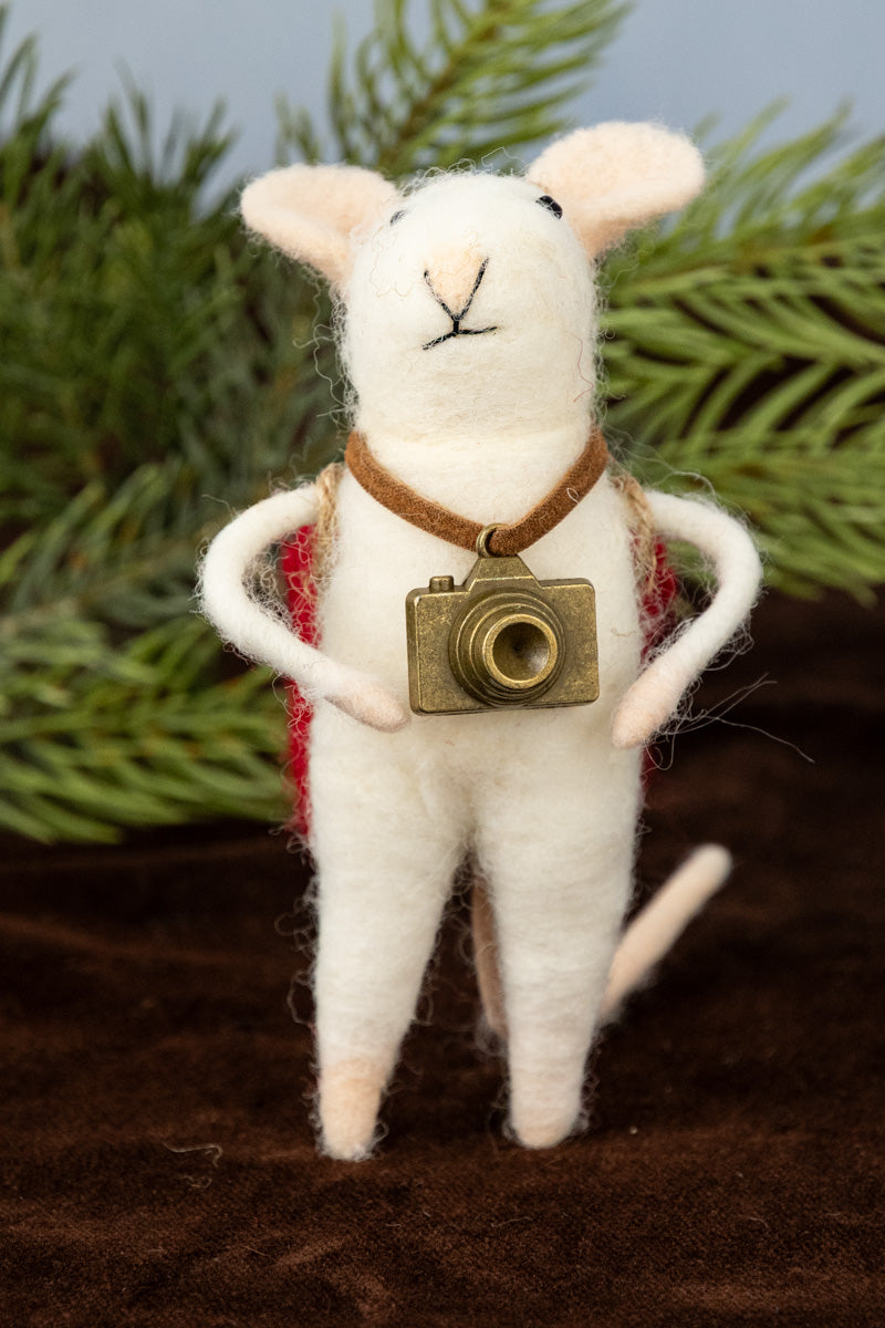 Photographer Philippa, Hiking Henri & Camping Curtis Mouse Ornaments