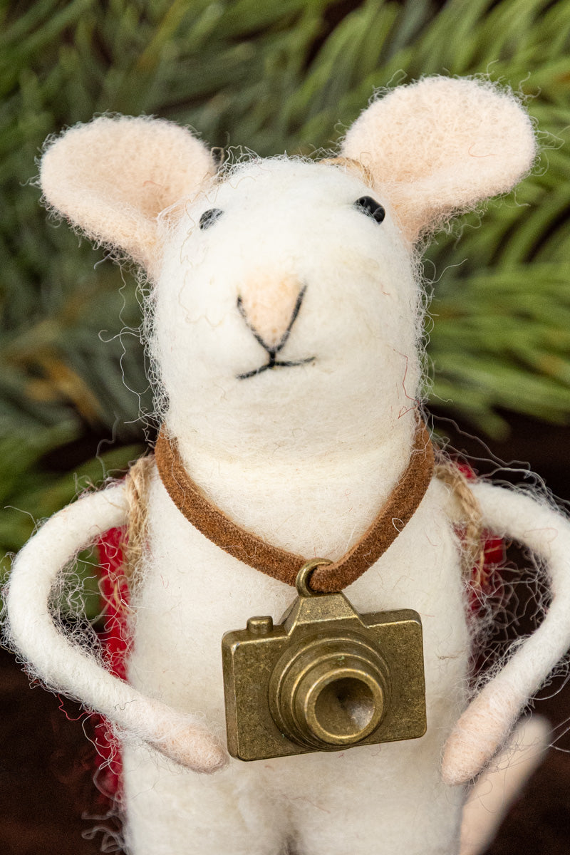 Photographer Philippa, Hiking Henri & Camping Curtis Mouse Ornaments
