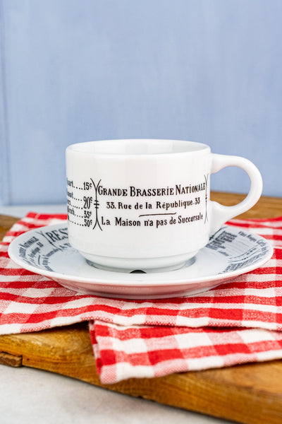 Pillivuyt Brasserie Coffee Cup & Saucer