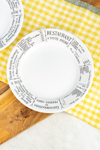 Pillivuyt Brasserie Menu Plate - Set of 2