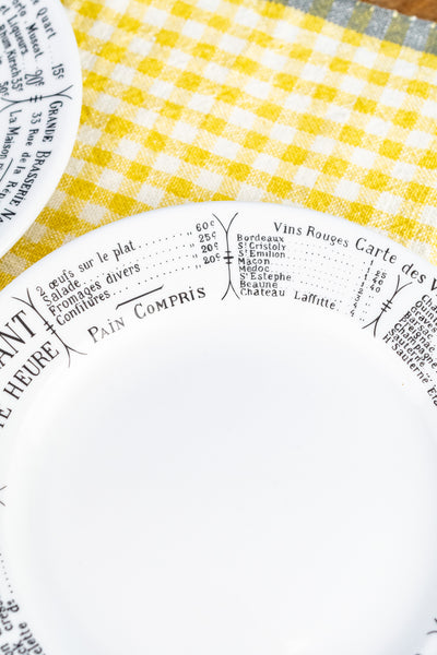 Pillivuyt Brasserie Menu Plate - Set of 2