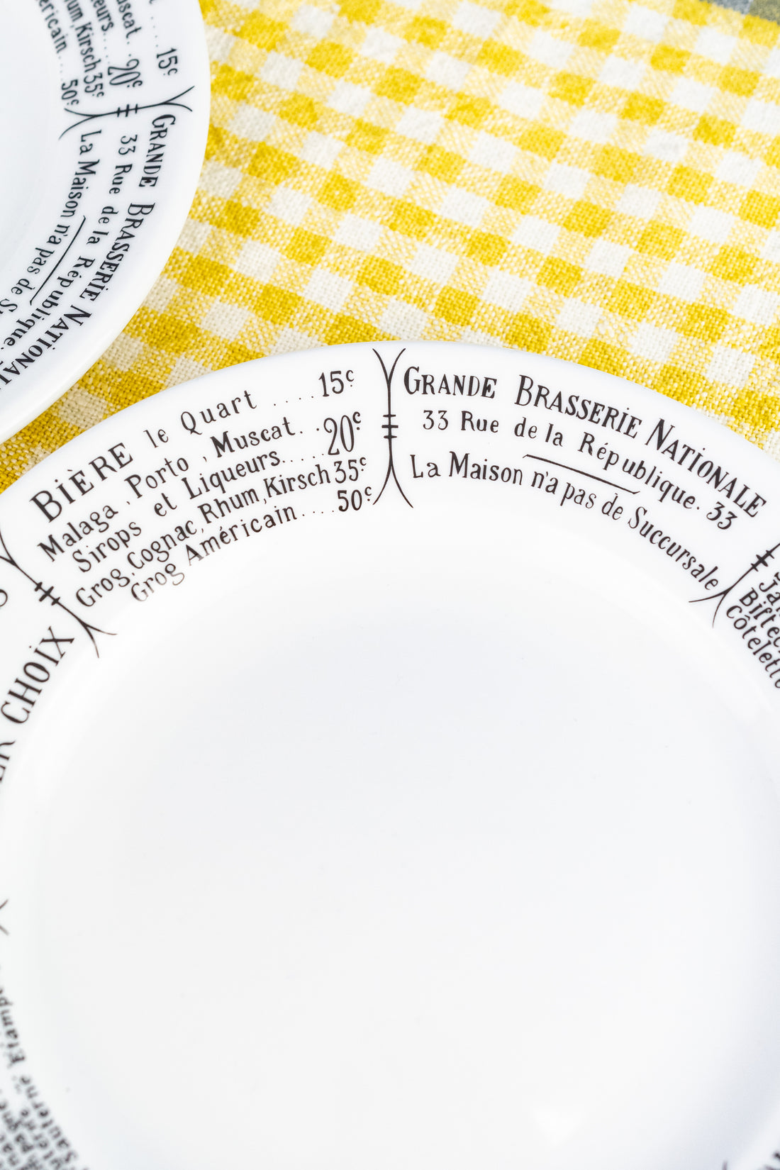 Pillivuyt Brasserie Menu Plate - Set of 2