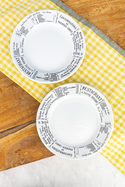 Pillivuyt Brasserie Menu Plate - Set of 2