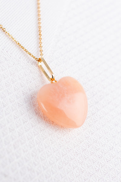 Pink Opal Heart Necklace
