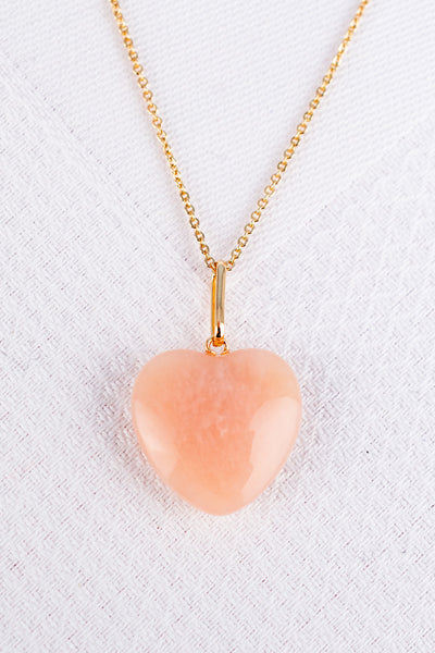 Pink Opal Heart Necklace