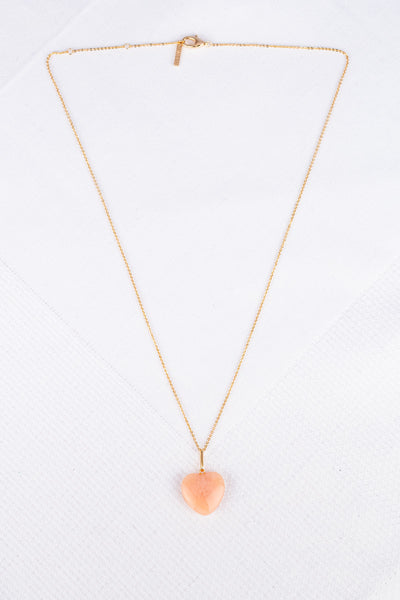 Pink Opal Heart Necklace