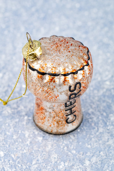 Pop the Cork Glass Ornament
