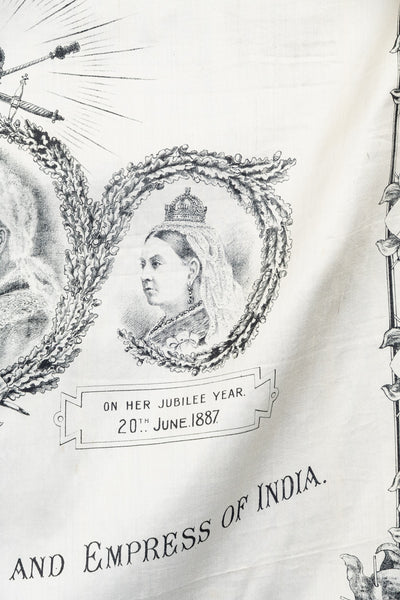 Antique Queen Victoria Jubilee Silk Scarf