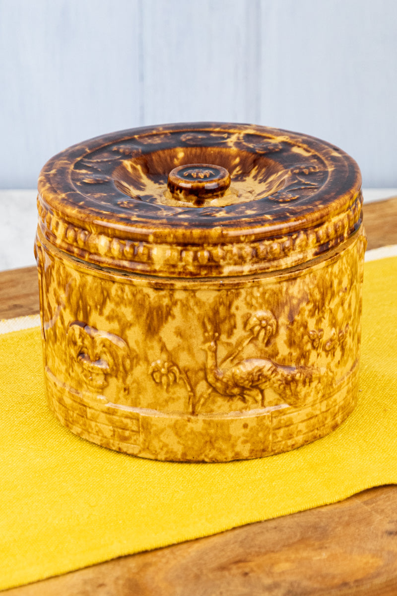 Antique Rockingham Pottery Butter Crock