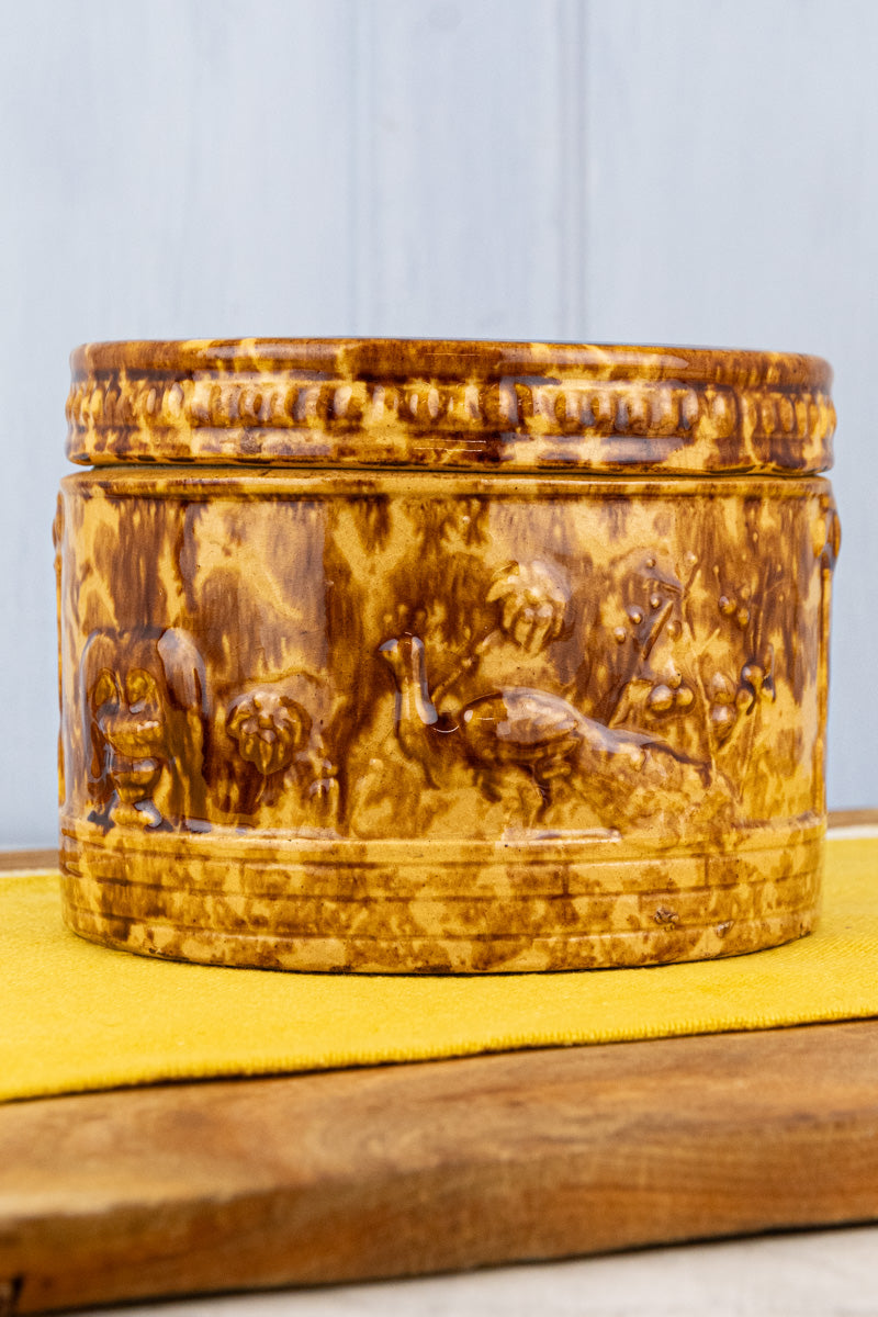 Antique Rockingham Pottery Butter Crock