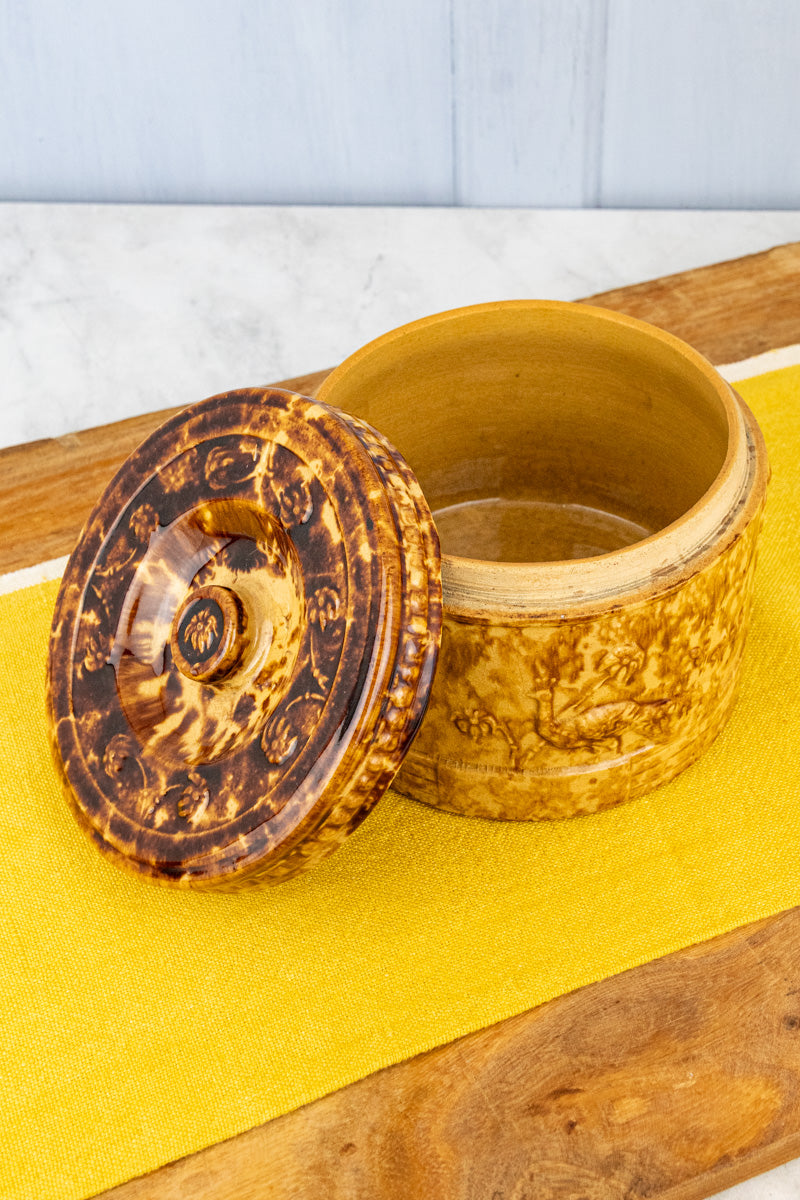 Antique Rockingham Pottery Butter Crock