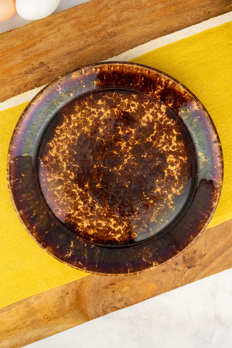 Antique Rockingham Pottery Pie Plate